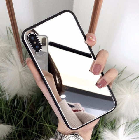 Compatible with Apple, iphoneX mirror phone case iphone7/8plus make-up self-timer glass case - iztia