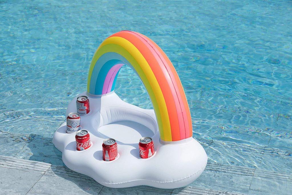 Rainbow Inflatable Pool Float Cooler - iztia