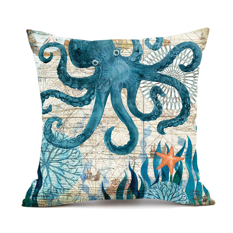 Cushion Covers Sea Turtle Printed Throw Pillow Cases For Home Decor Sofa Chair Seat - iztia