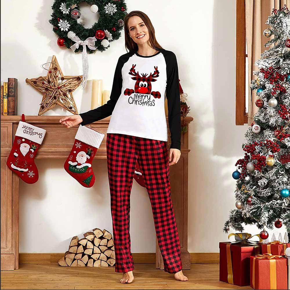 Family Christmas Pajamas Matching Sets Christmas Sleepwear Parent-Child Pjs Outfit For Christmas Holiday Xmas Party - iztia