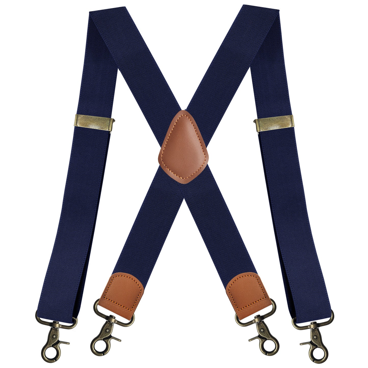 Elastic Elastic Straps X-type Suit Pants Suspenders Bronze Hook Buckle Strap Clip - iztia