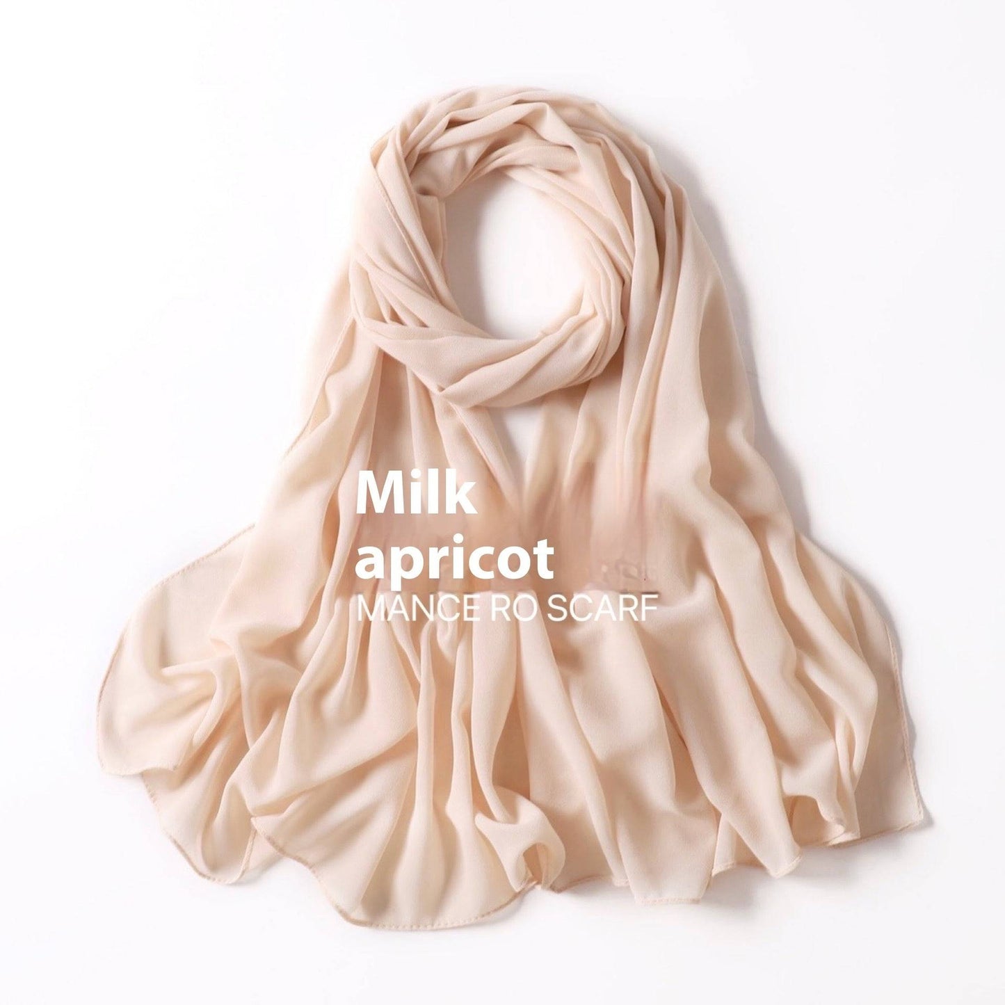 Pure Color Pearl Chiffon Scarf Headcloth Veil Chiffon Scarf - iztia