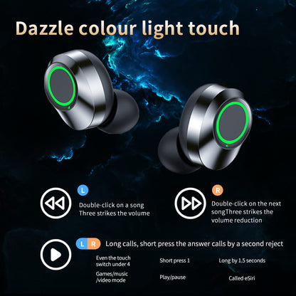 YD03 Wireless Bluetooth Headset TWS Large Screen Smart Digital Display In Ear Breathing Light - iztia