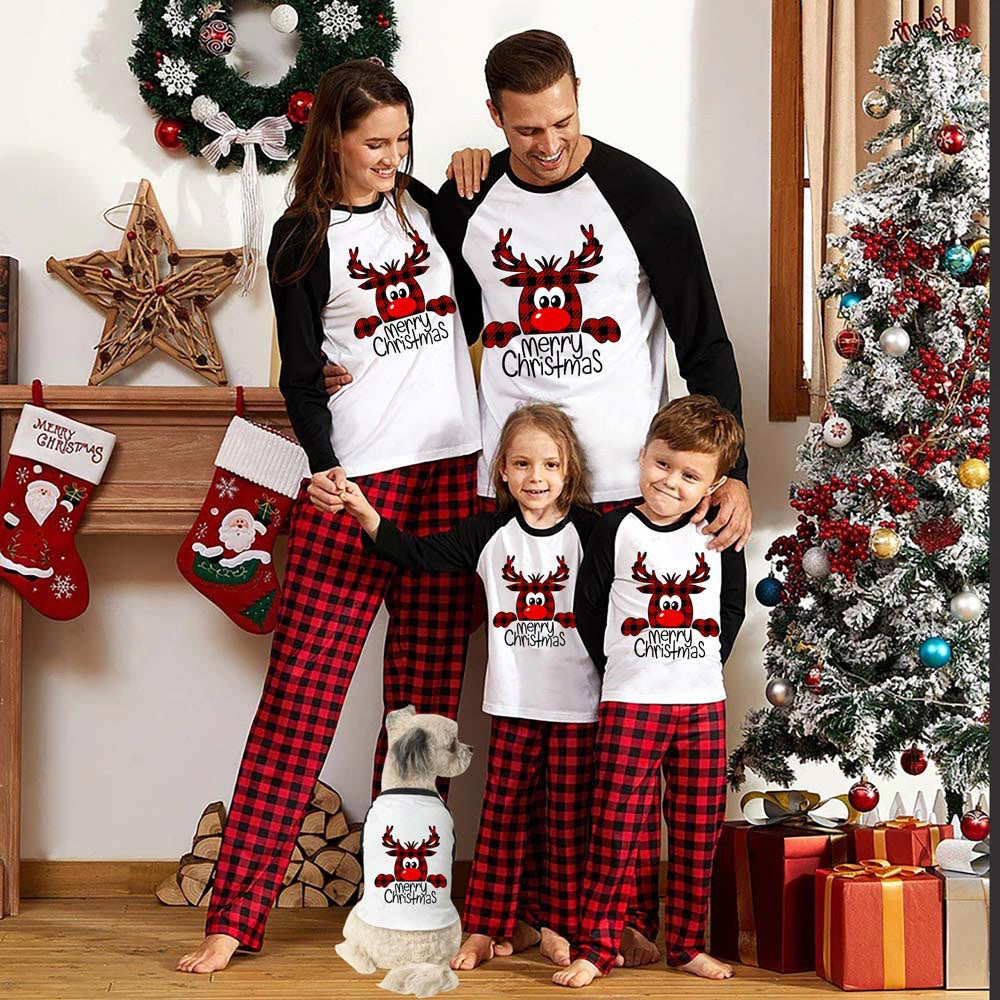 Family Christmas Pajamas Matching Sets Christmas Sleepwear Parent-Child Pjs Outfit For Christmas Holiday Xmas Party - iztia