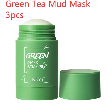 Cleansing Green Tea Mask Clay Stick Oil Control Anti-Acne Whitening Seaweed Mask Skin Care - iztia