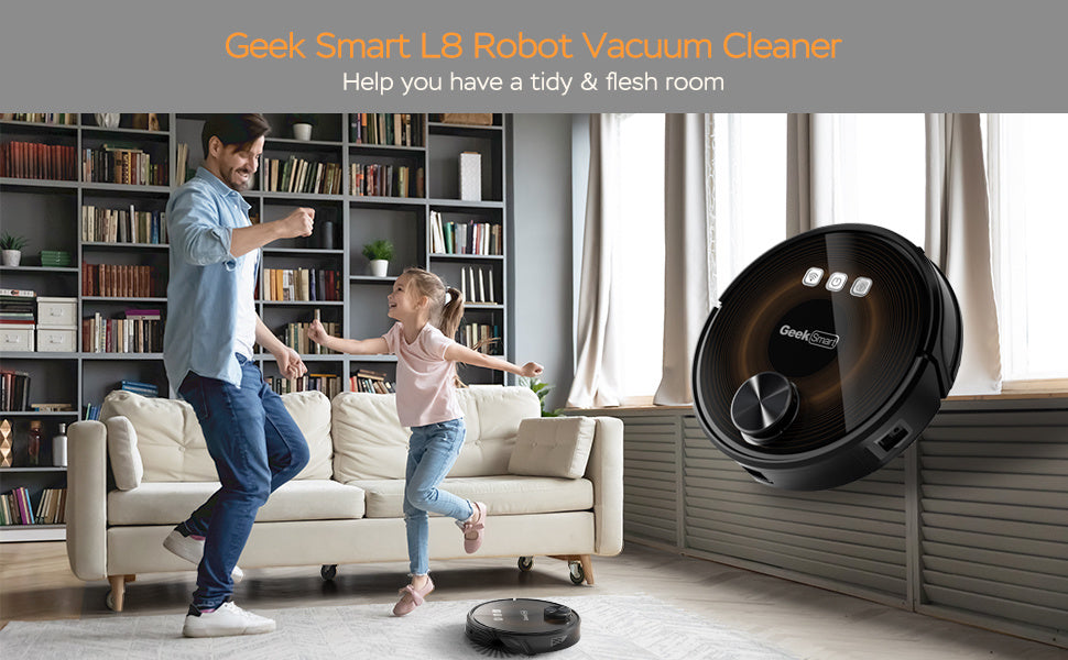 Geek Smart L8 Robot Vacuum Cleaner And Mop, LDS Navigation, Wi-Fi Connected APP, Selective Room Cleaning,MAX 2700 PA Suction, Ideal For Pets And Larger Home.Banned From Selling On Amazon - iztia