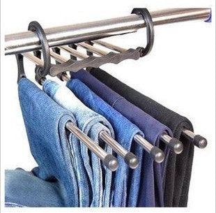 5 In 1 Wardrobe Hanger Multi-functional Clothes Hangers Pants Stainless Steel Magic Wardrobe Clothing Hangers For Clothes Rack - iztia