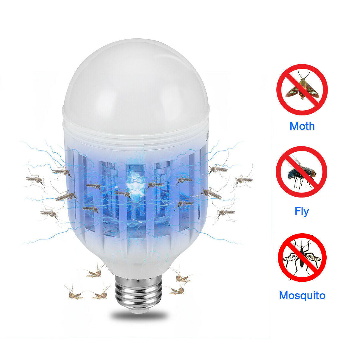 Bug Zapper Light Bulb Mosquito Lamp Fly Trap Killer Indoor Outdoor Insect E26 E27 - iztia