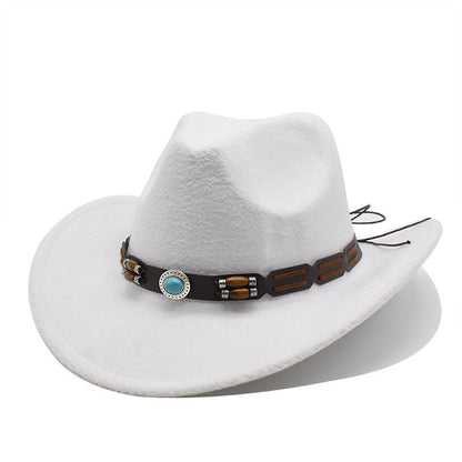 Woolen Hat, Turquoise Belt, Western Denim - iztia