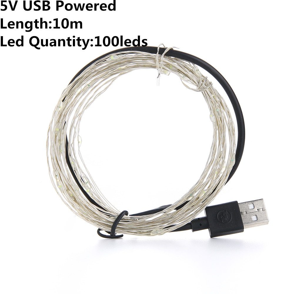 Christmas Light Led Outdoor Battery USB Powered 2m 5m10m String Lights Cooper Wire Garland Wedding Party Decoration Fairy Lights - iztia