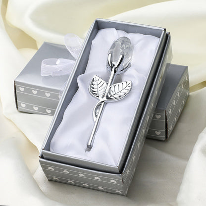 Crystal Metal Rose Valentine's Day Small Gift Wedding - iztia