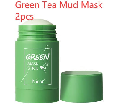 Cleansing Green Tea Mask Clay Stick Oil Control Anti-Acne Whitening Seaweed Mask Skin Care - iztia