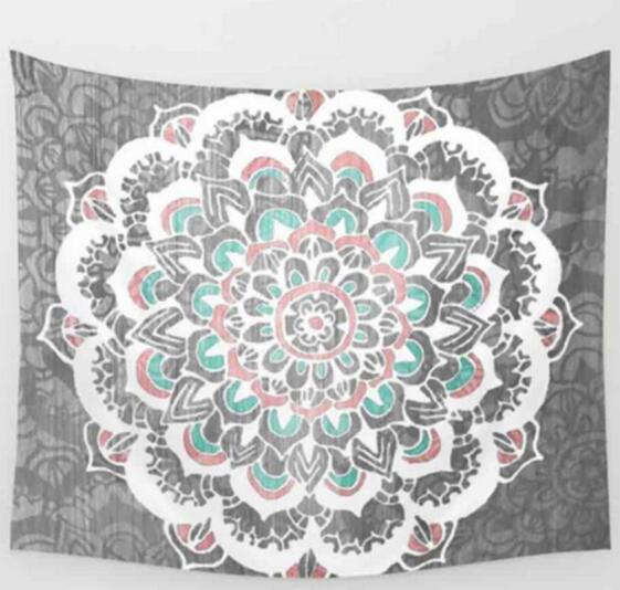 Indian Mandala Tapestry Green Blue Flower Beautiful Wall Art Tapestry 210x150cm Bedspread Beach Towel Yoga Blanket Table Cloth - iztia