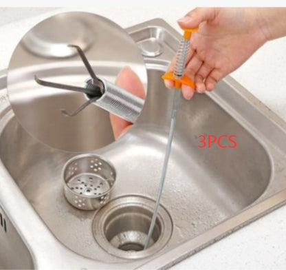 60CM Sewer Dredger Spring Pipe Dredging Tool Household Hair Cleaner Drain Clog Remover Cleaning Tools Household For Kitchen Sink Kitchen Gadgets - iztia