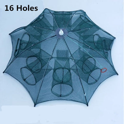 Strengthened 4-20 Holes Automatic Fishing Net Shrimp Cage Nylon Foldable Fish Trap Cast Net Cast Fold Crab Trap Fishing Network - iztia