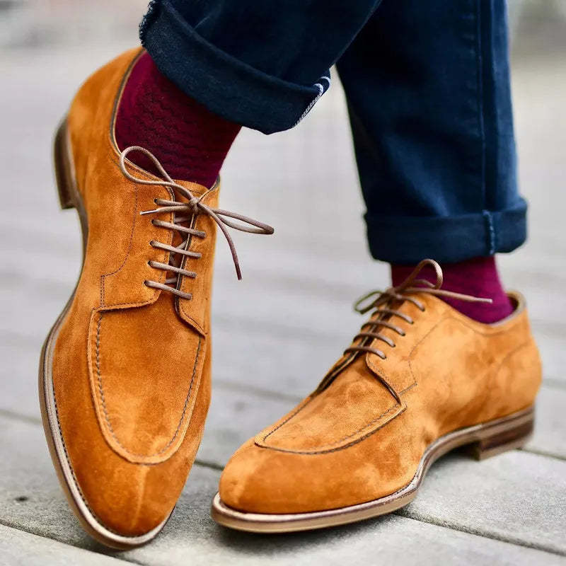 Men's Business Suede Shoes Lace-up British Style - iztia