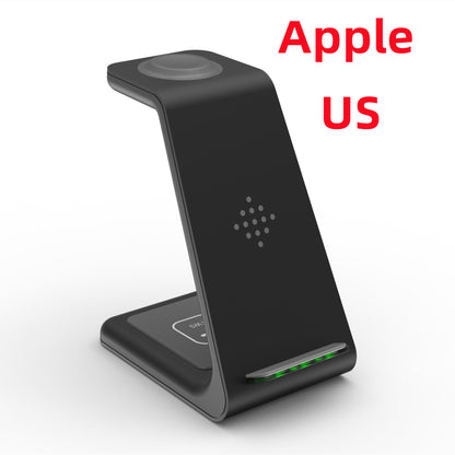 Iztia® 3-in-1 Wireless Charging Station for Apple Devices: Fast Charger for Apple Watch Ultra 9 8 7 6 SE 5 4 3, iPhone 15/Plus/Pro Max/14/13/12/11/X, and AirPods Pro (with Adapter) - iztia