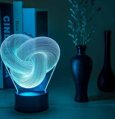 Twist Abstract LED 3D Night Light Touch Colorful Acrylic 3D Table Lamp Decoration Lighting Baby Sleeping Mood Lamp Best Gift - iztia