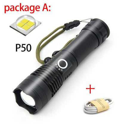 USB Charging Zoom P50 Flashlight - iztia