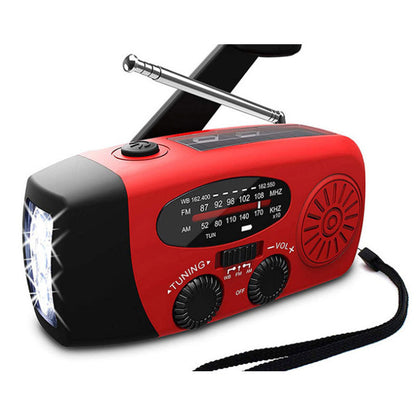 Solar hand crank USB charging radio flashlight - iztia