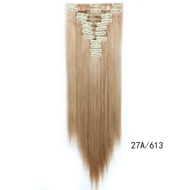 Straight hair wig piece clip hairless hair extension piece - iztia