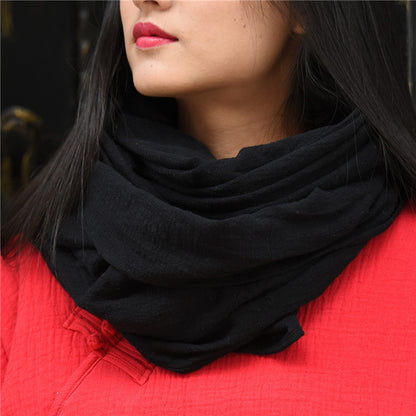 Women's Cotton And Linen Zen Retro Simple Scarf - iztia