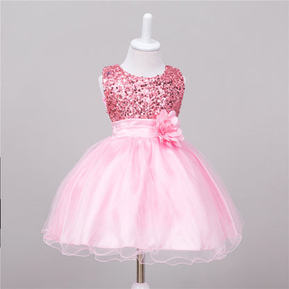 Baby Sequin Dress Flower Girl Wedding Princess Dress - iztia