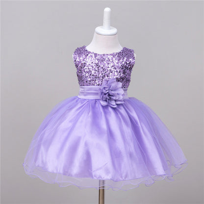 Baby Sequin Dress Flower Girl Wedding Princess Dress - iztia