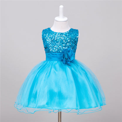 Baby Sequin Dress Flower Girl Wedding Princess Dress - iztia