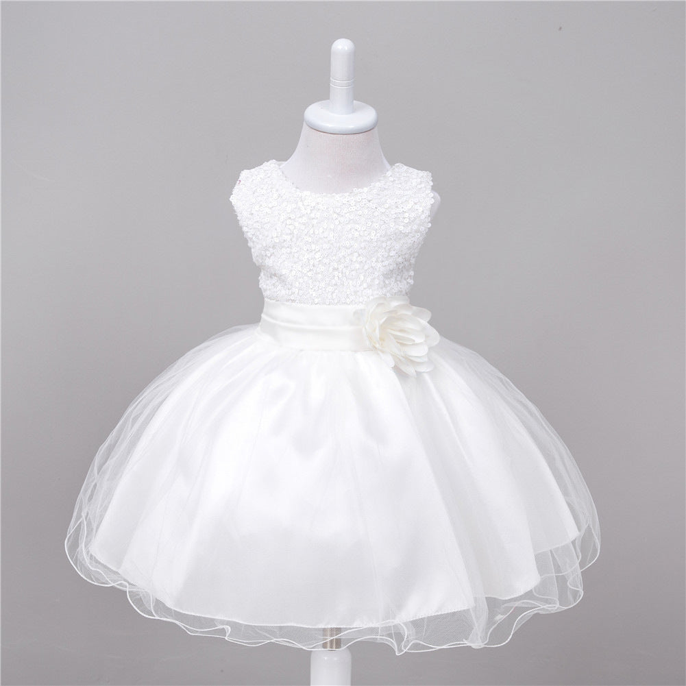 Baby Sequin Dress Flower Girl Wedding Princess Dress - iztia