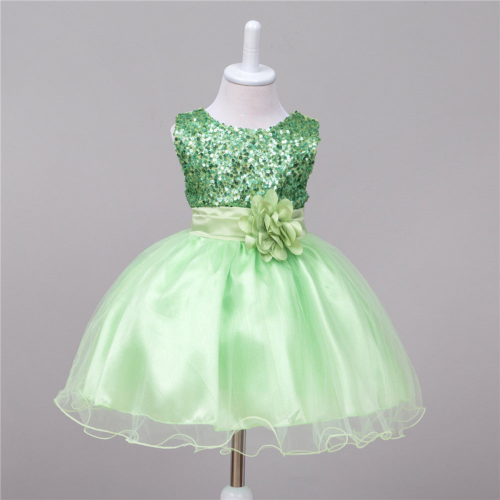 Baby Sequin Dress Flower Girl Wedding Princess Dress - iztia