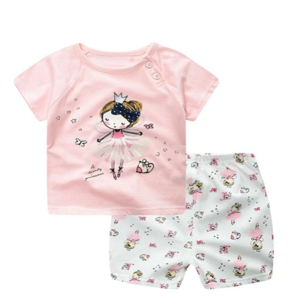 Cartoon Clothing Baby Boy Summer Clothes T-shirt Baby Girl Casual Clothing Sets - iztia