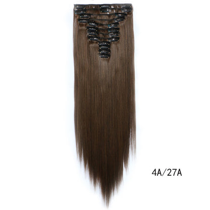 Straight hair wig piece clip hairless hair extension piece - iztia