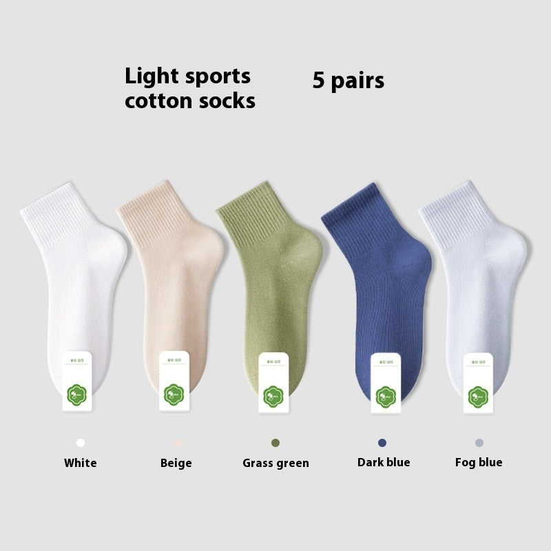 All-in-one Machine Weaving Spring And Summer Antibacterial Breathable Cotton Men's Socks - iztia