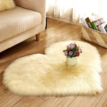 Plush Heart Shaped Carpet Non-Slip Mat Fluffy Rug Floor Mat Blanket Sofa Cushion Foot Pad Carpets For Living Room Home Decor - iztia