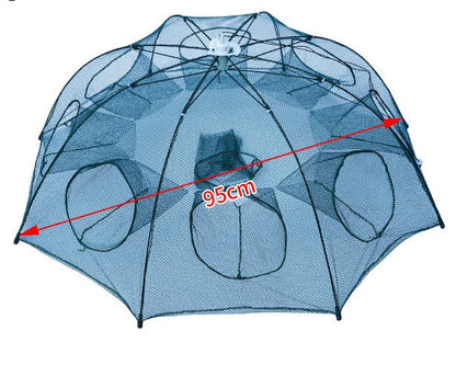 Strengthened 4-20 Holes Automatic Fishing Net Shrimp Cage Nylon Foldable Fish Trap Cast Net Cast Fold Crab Trap Fishing Network - iztia