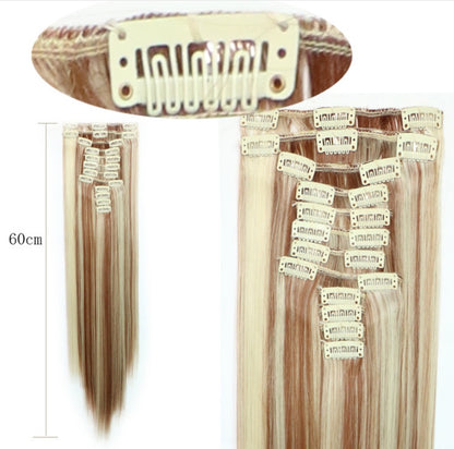 Straight hair wig piece clip hairless hair extension piece - iztia