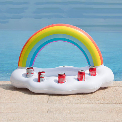 Rainbow Inflatable Pool Float Cooler - iztia