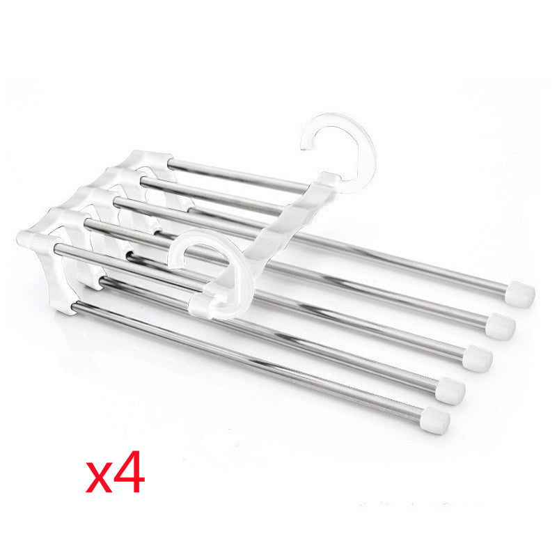 5 In 1 Wardrobe Hanger Multi-functional Clothes Hangers Pants Stainless Steel Magic Wardrobe Clothing Hangers For Clothes Rack - iztia