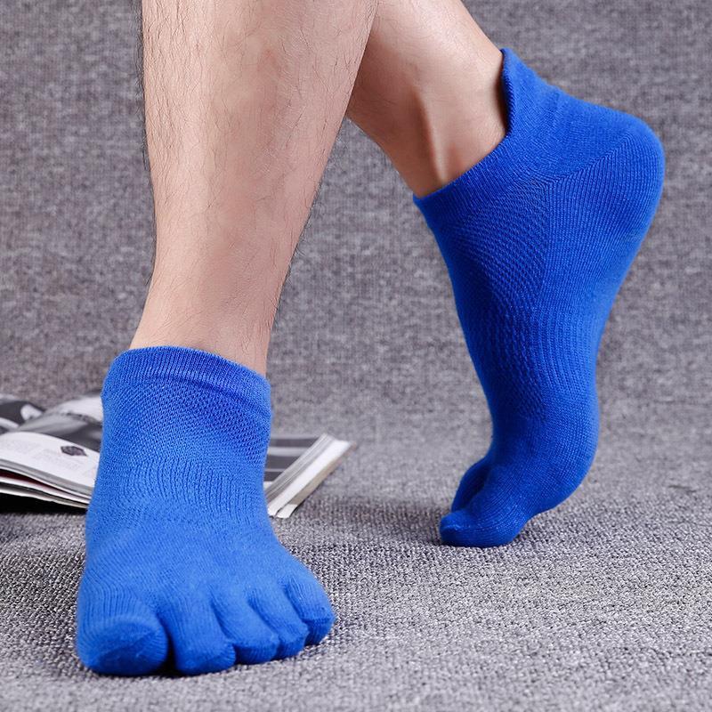 Men's Cotton Summer Short Tube Thin Socks Toe Socks Mesh Breathable - iztia