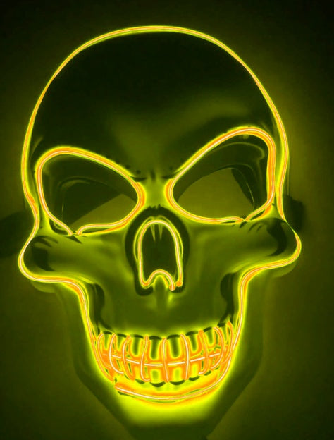 Halloween Skeleton Mask LED Glow Scary Mask - iztia