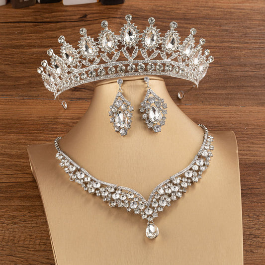 Bridal Crown Wedding Alloy Diamond Crown Fashion Elegant Headdress - iztia