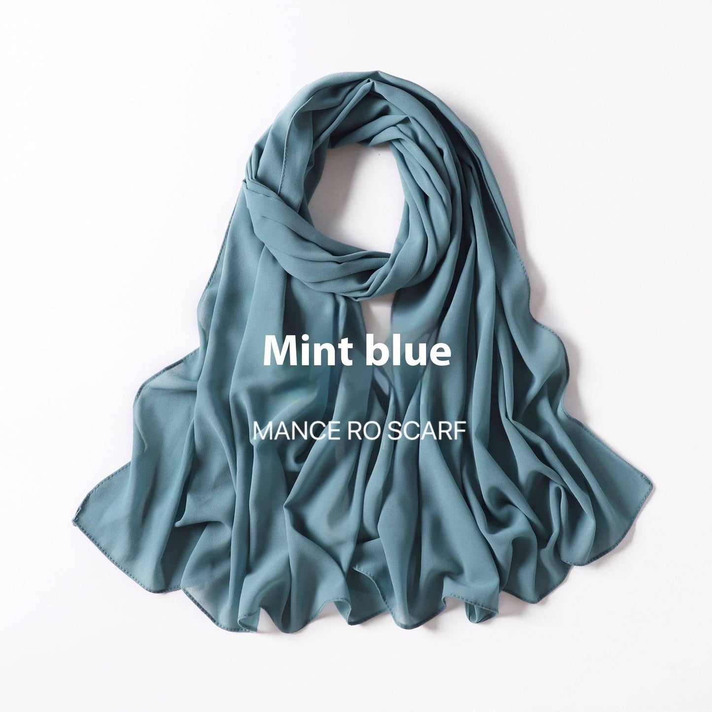 Pure Color Pearl Chiffon Scarf Headcloth Veil Chiffon Scarf - iztia