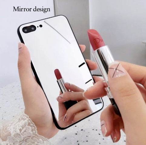 Compatible with Apple, iphoneX mirror phone case iphone7/8plus make-up self-timer glass case - iztia