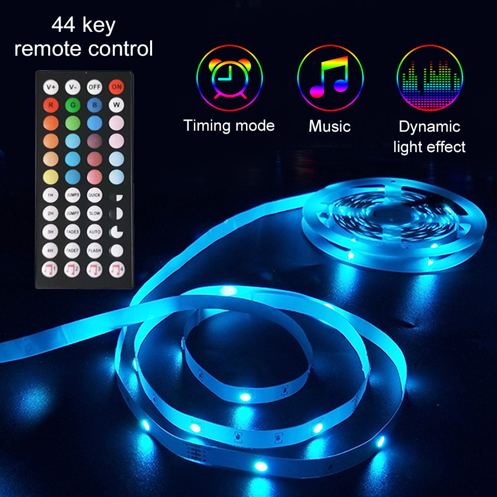 LED Strip Lights Lamp 5050 RGB Flexible Tape Diode 5M Controller Room Decor TV Computer BackLight Decoration Christmas - iztia