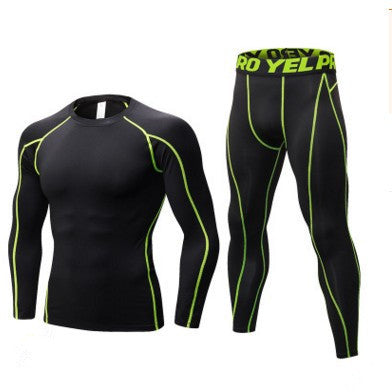 Men's Fitness Running Compression Training Suit Tights Long-sleeved Shirt Pants Leggings Sports Suit Fitness Sportswear - iztia