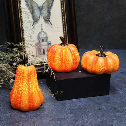 New Halloween Pumpkin Lantern Simulation Pumpkin LED Candle Lamp Resin Luminous Pumpkin - iztia