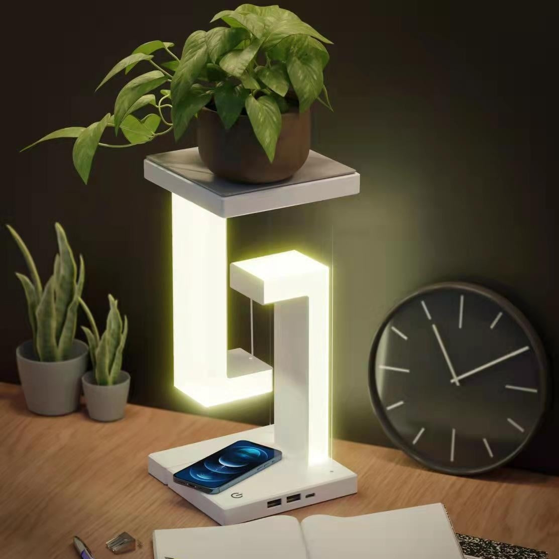 Creative Smartphone Wireless Charging Suspension Table Lamp Balance Lamp Floating For Home Bedroom - iztia