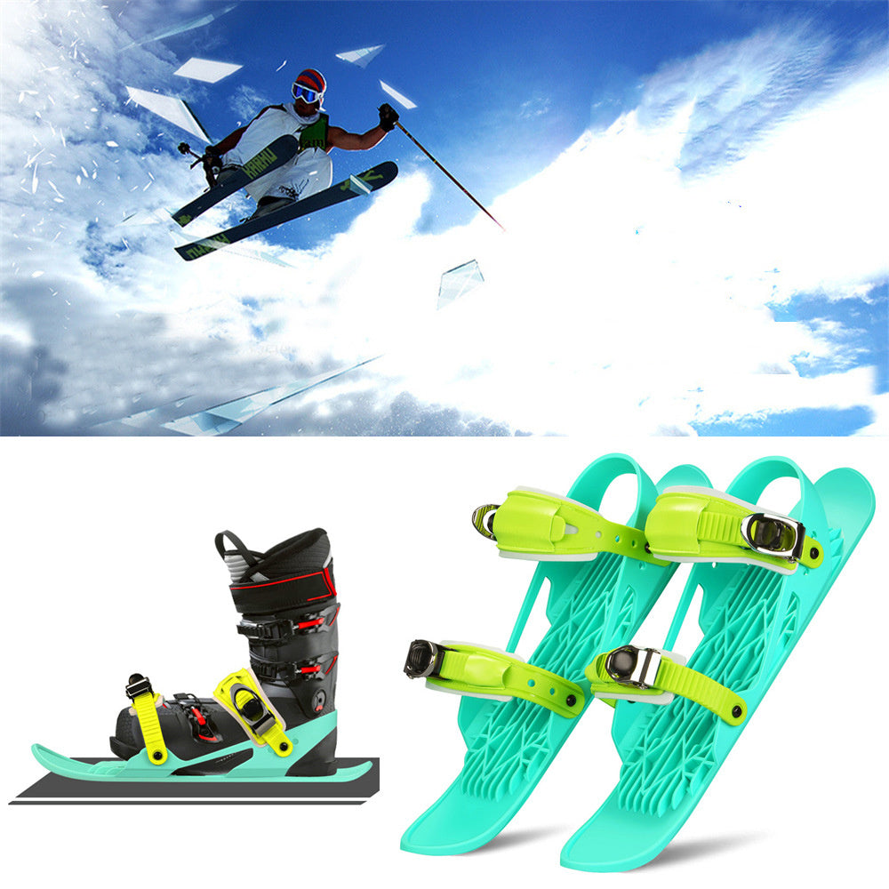 Mini Ski Skates Portable Short Skiboard Adjustable Skates Shoes For Snow - iztia
