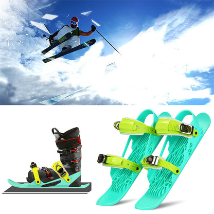 Mini Ski Skates Portable Short Skiboard Adjustable Skates Shoes For Snow - iztia